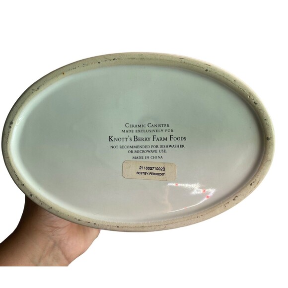 VTG KNOTT’S BERRY FARM 2007 Canister Storage Jar Hinged Lid Ceramic Fruit Print - Picture 11 of 16